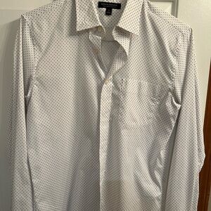 Banana Republic White and Black Polka Dot Men's Shirt